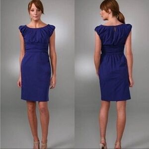 Diane Von‎ Furstenberg DVF Blue Jamila Ruched Dress Women's Size 6